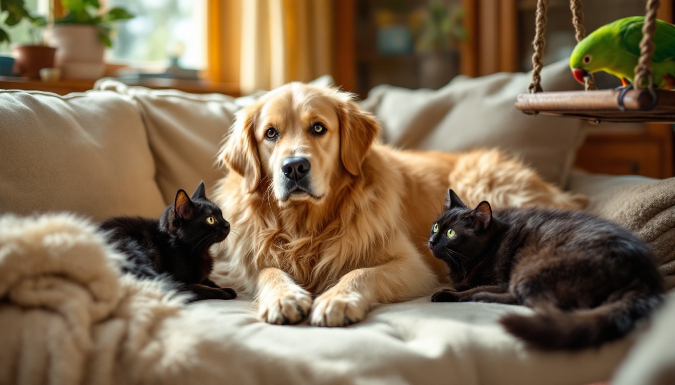 découvrez des astuces et conseils pratiques pour réussir la cohabitation harmonieuse entre un chien, un chat et un perroquet dans votre maison. apprenez à gérer les interactions entre ces animaux et à créer un environnement paisible et sécurisé pour tous.